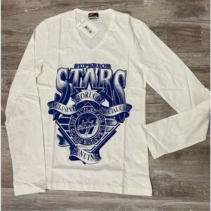 Fiorucci Superior Stars Mens Long Sleeve T-shirt Sz S